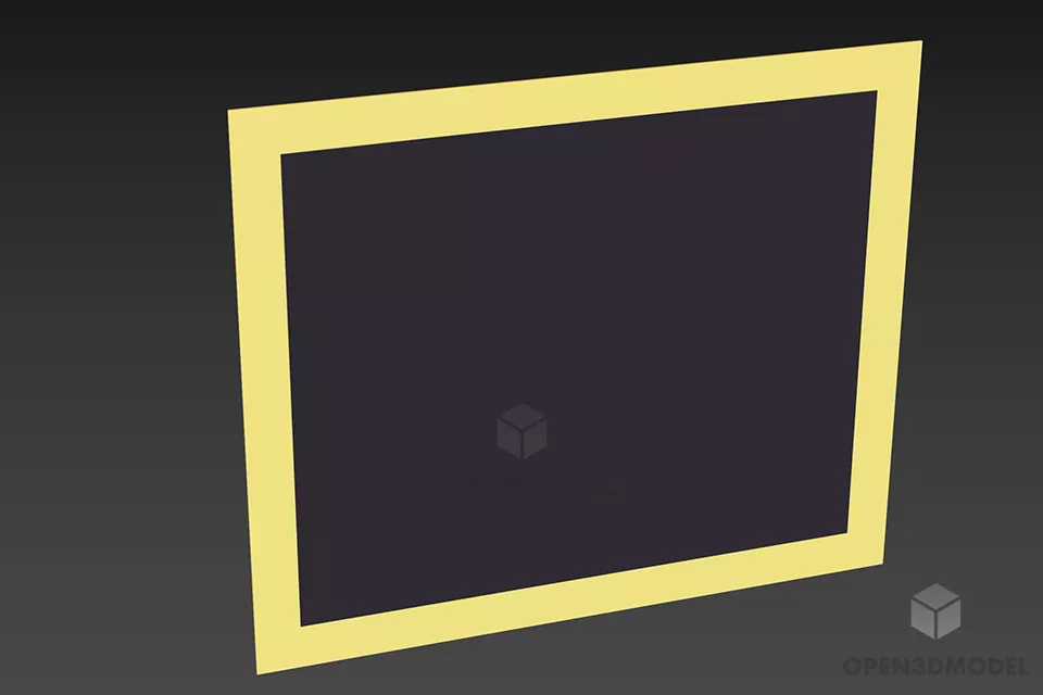 Square Bath Mirror With Black Frame 3d model Square Bath Mirror With Black Frame 3d model