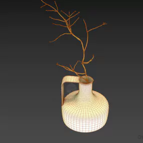 Decorative Plant Vase, Metal Vase 3d model