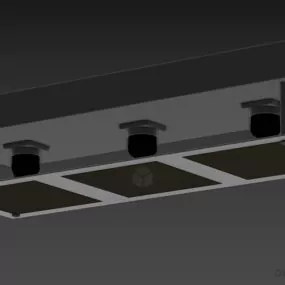 Ceiling Pendant Lamp With Four Bulbs 3d model