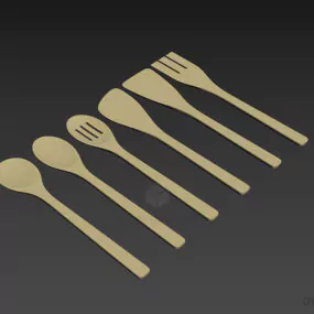 Wooden Spoons Set 3d model