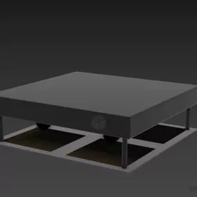Ceiling Lamp Square Frame With Bulbs 3d model