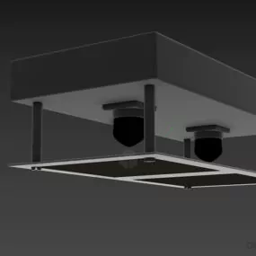 Pendant Lamp With Two Bulbs, Frame Covered 3d model