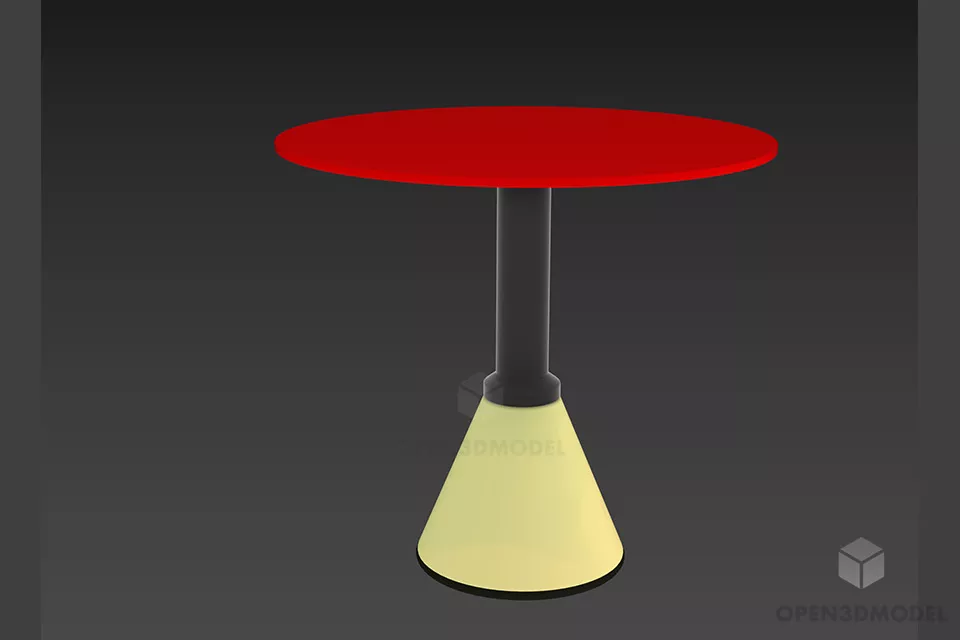 Simple Dressing Table With Small Folding Able Mirror 3d model