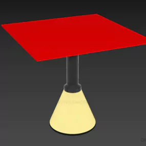 Modern Square Coffee Table With Aluminum Leg 3d model
