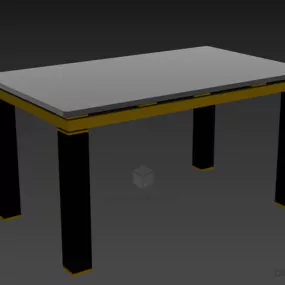 Glass Coffee Table With Round Leg 3d model