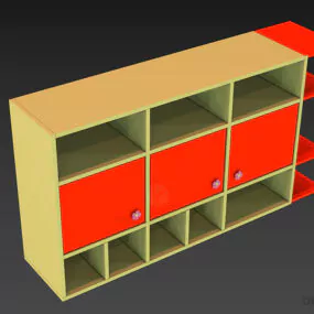 Wall Shelf With Drawers And Corner Shelf 3d model