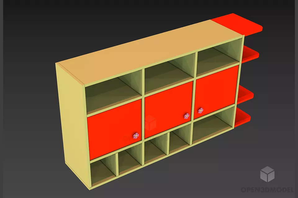 Wall Shelf With Drawers And Corner Shelf 3d model Wall Shelf With Drawers And Corner Shelf 3d model