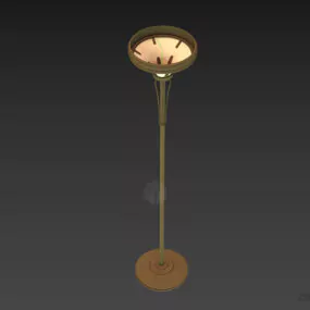 Antique Floor Lamp With Brass Stand 3d model