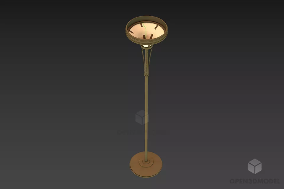 Antique Brass Sconce Lamp With Sphere Glass Shade Free 3d Model - .3ds 