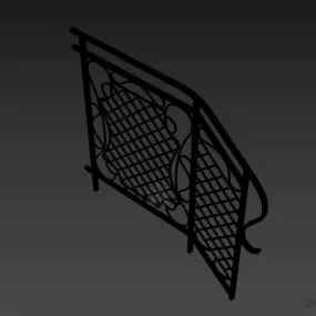 Rail Fence, Brass Fence 3d model