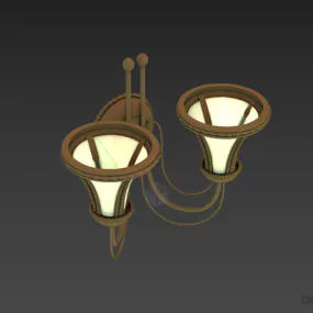 Bronze Sconce Lamp, Classic Style 3d model