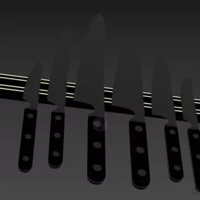 Knives With Magnet Wall Mounted 3d model