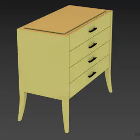 Simple Locker With Four Drawers 3d model