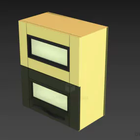 Kitchen Shelf With Black Oven 3d model