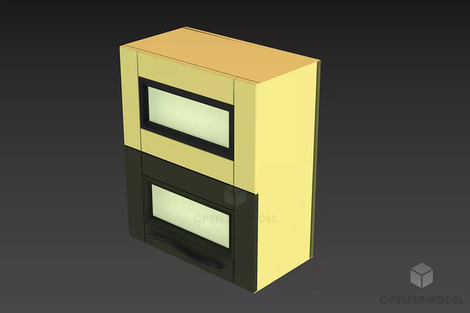 Bedroom Shelf With Lighting Inside 3d model