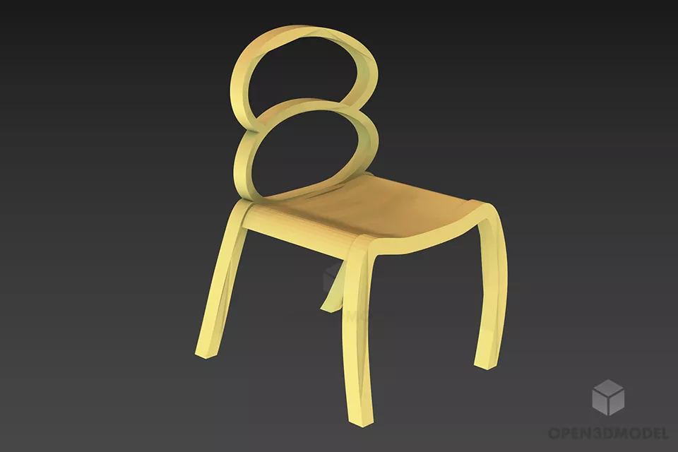 Simple Restaurant Chair With Cloth Covered 3d model