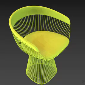 Single Armchair Curved Back 3d model
