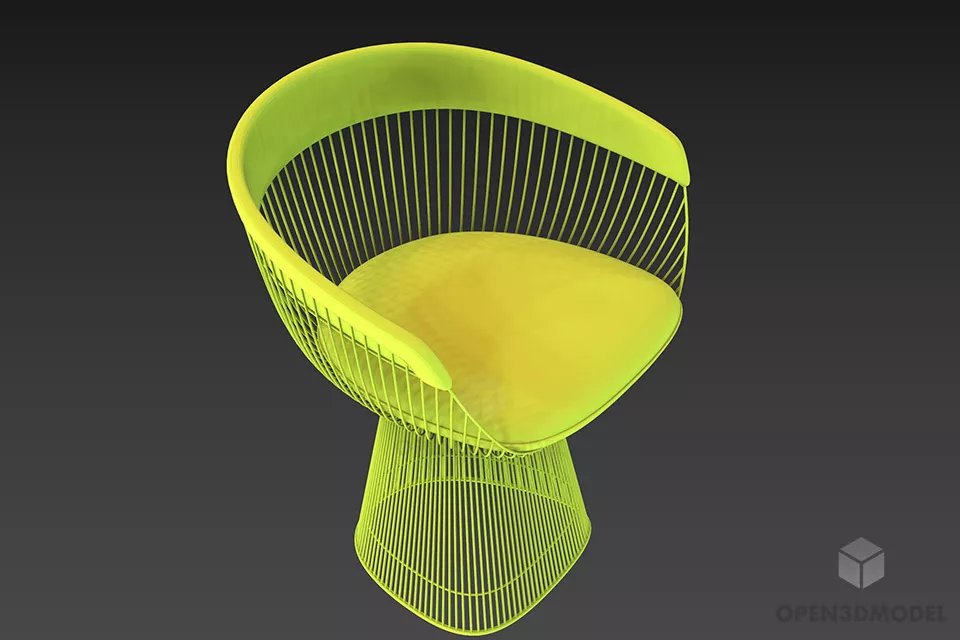 Single Armchair Curved Back 3d model Single Armchair Curved Back 3d model