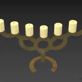 Candlestick Lamp On Stand 3d model