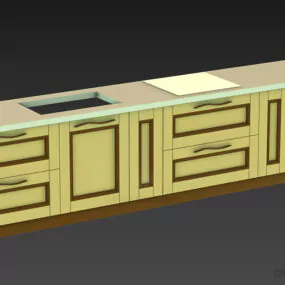 Under Kitchen Cabinet With Sink 3d model