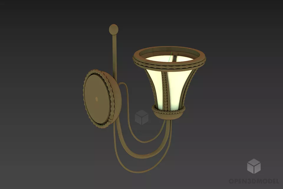 Brass Antique Ceiling Lamp With Chain Hanger 3d model