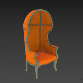 Egg Armchair Curved Back 3d model