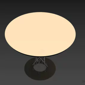 Round Coffee Table With Metal Leg 3d model