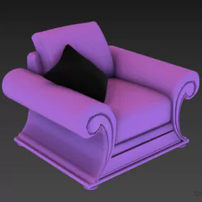 Armchair With Pillows 3d model