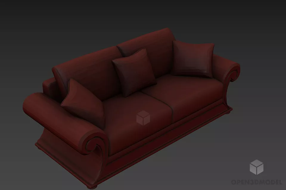 Antique Sofa Camel Back 3d model