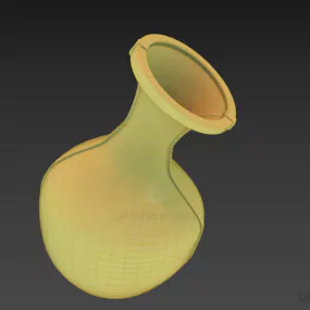 High Vase Brown Ceramic 3d model