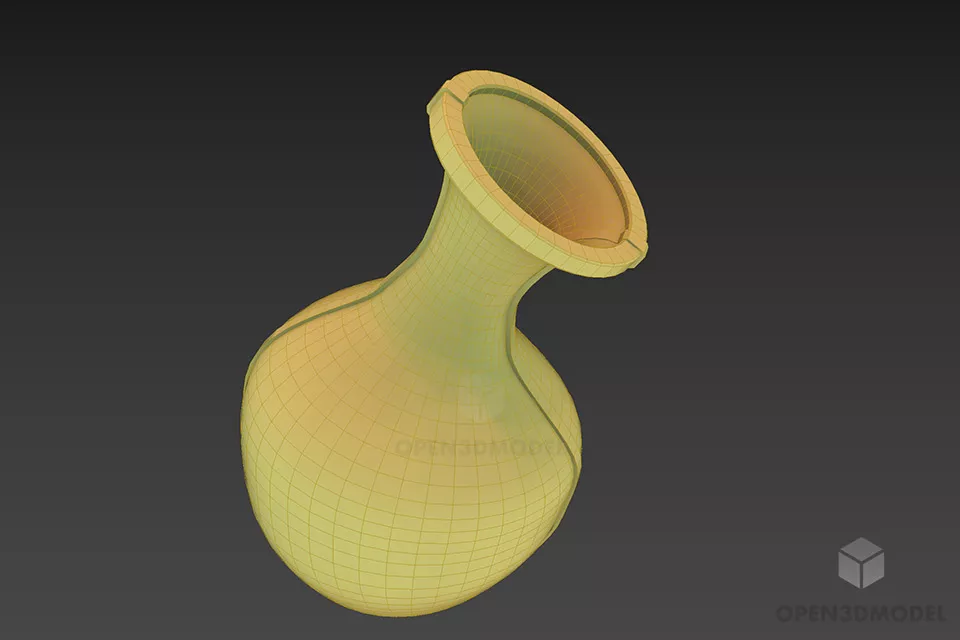 High Vase Brown Ceramic 3d model High Vase Brown Ceramic 3d model
