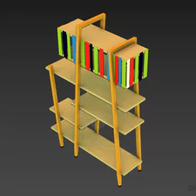 Book Rack With Wooden Frame 3d model