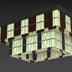 Pendant Lamp Glass Shade Two Storey 3d model