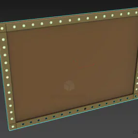 Frame Mirror Wooden Border 3d model