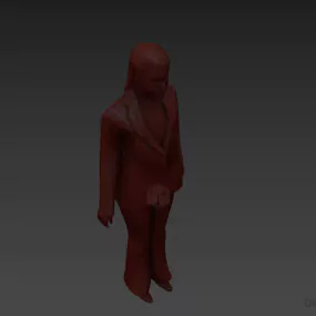 Character Girl In Vest 3d model