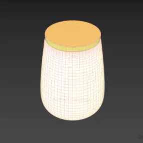 Ceramic Sugar Jar With Wooden Cap 3d model