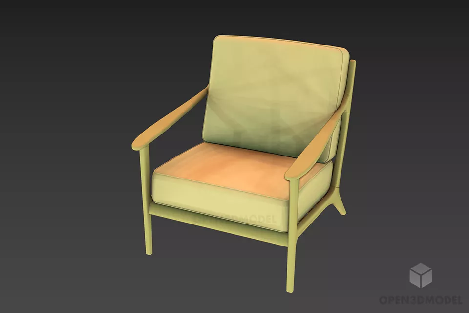 Daybed Armchair Upholstered 3d model