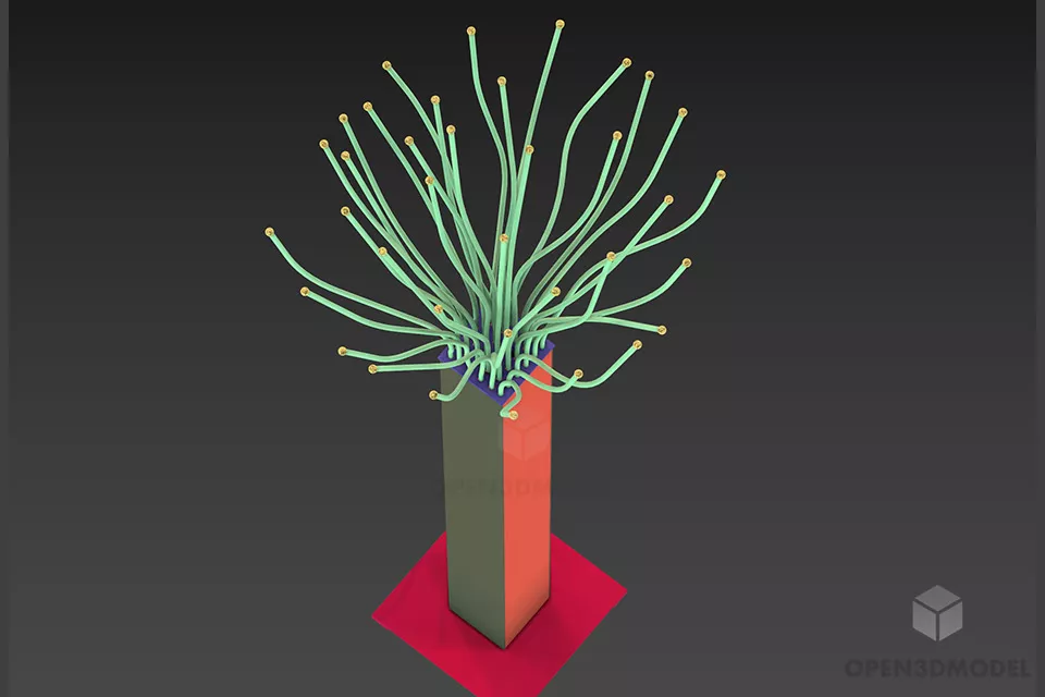 Candlestick On A Bird With Stand 3d model