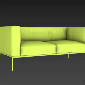 Dual Seat Sofa, Textile Sofa 3d model
