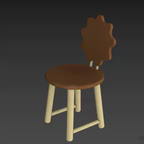 Kid Chair, Wooden Material 3d model