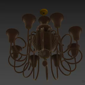 Classic European Ceiling Lamp Rosso 3d model
