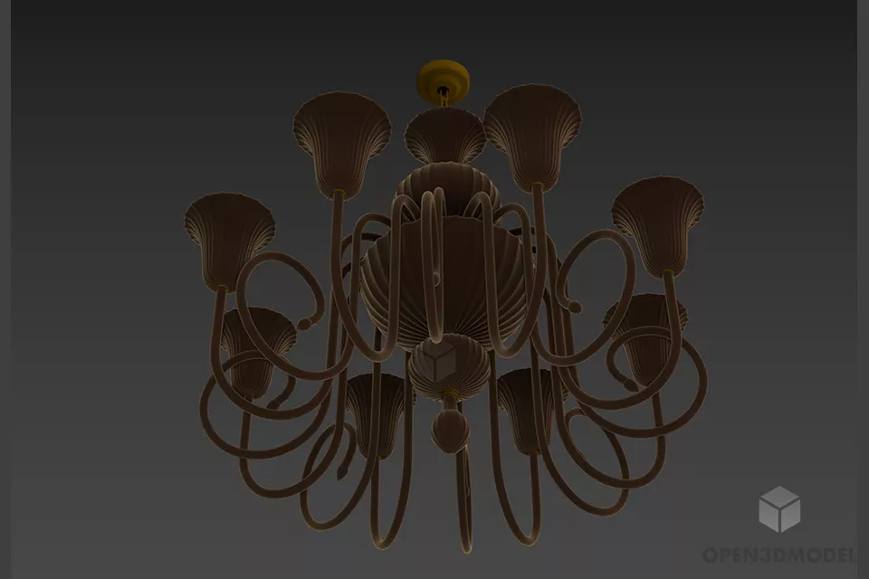 Chandelier Lamp With Chain Arm 3d model