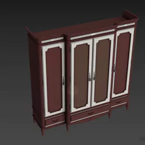 Antique Wardrobe, Caved Frame Cabinet 3d model