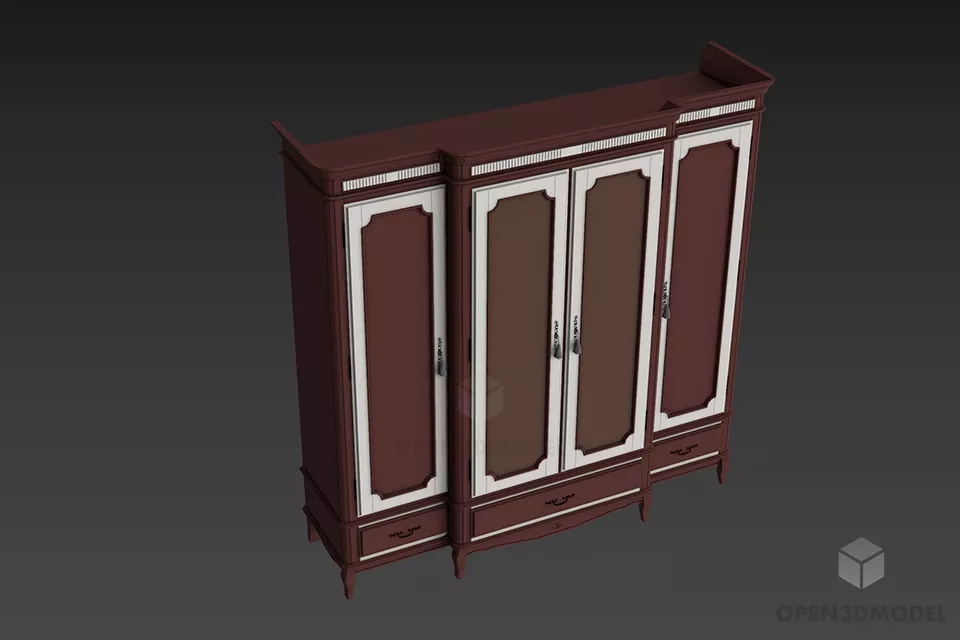 Antique Wardrobe, Caved Frame Cabinet 3d model Antique Wardrobe, Caved Frame Cabinet 3d model