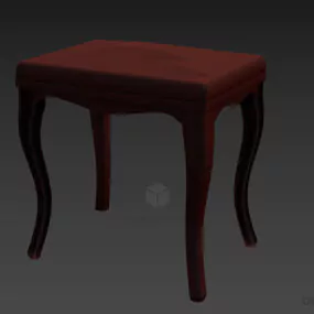 Seat With Thin Pad, Curved Leg Chair 3d model