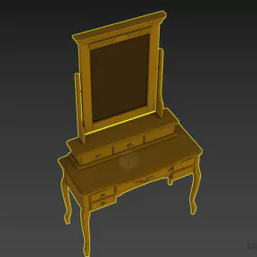 Boutique Dressing Table With Mirror 3d model