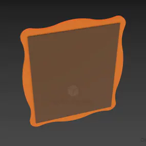 Mirror Furniture Curved Frame 3d model