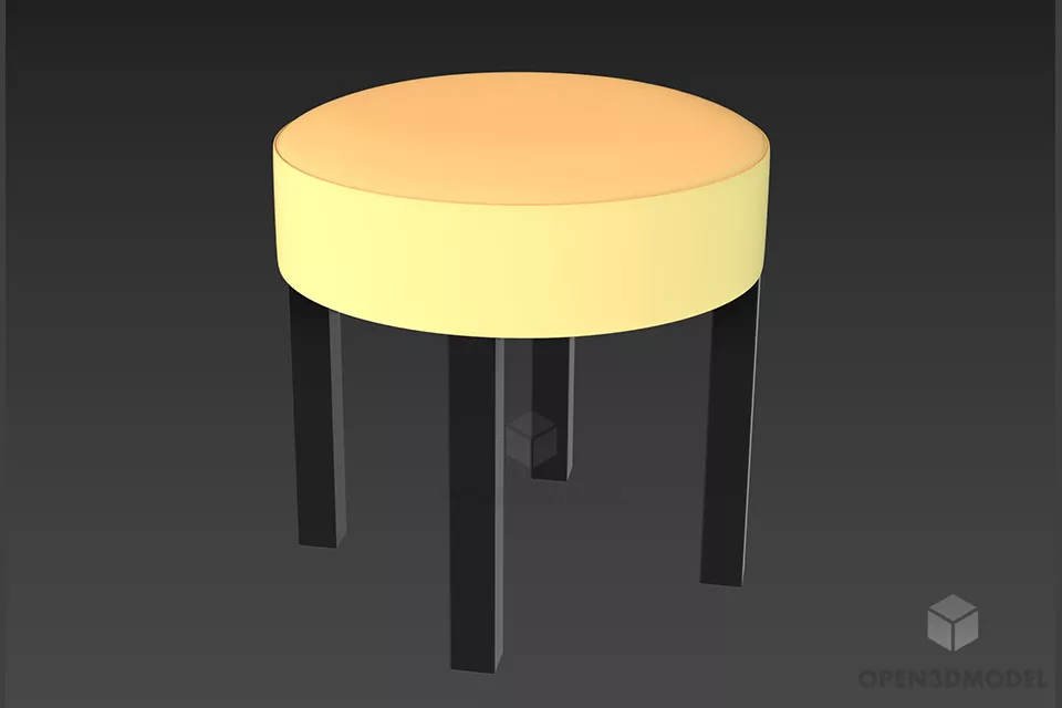 Textile Fabric Seat Cubic 3d model