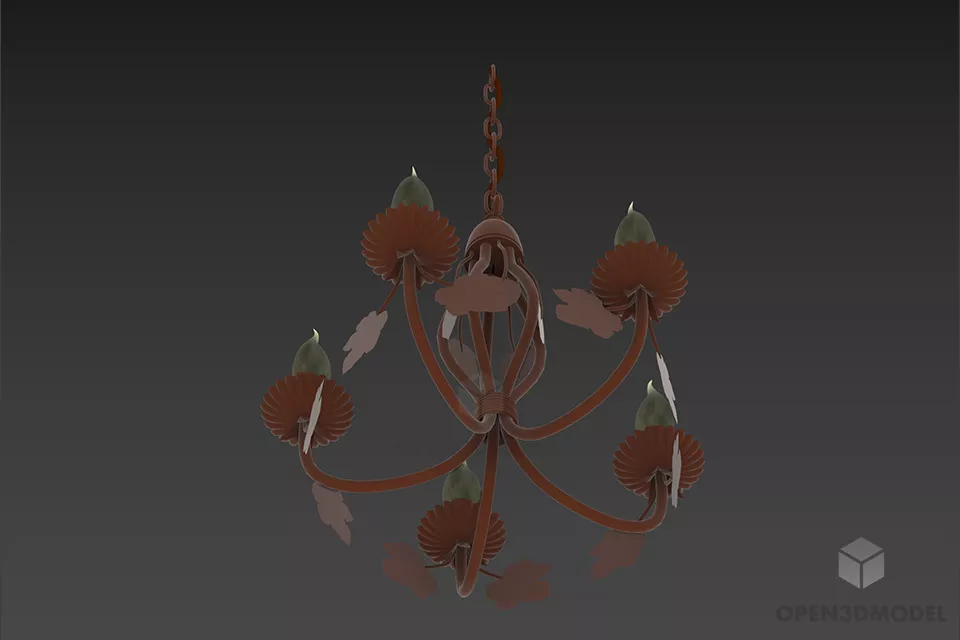 Ceiling Pendant Lamp With Cube Shade 3d model