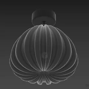 Paper Lantern Shade Lamp 3d model